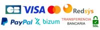 CB - Visa - MasterCard - PayPal - Bizum - Redsys - Transferencia bancaria - SSL