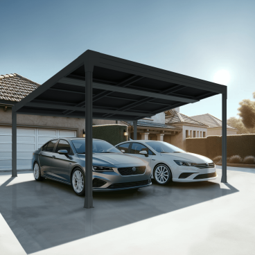 Carport solar fotovoltaica Design Autoportante 1 agua - 2400W a 4800W  - 3