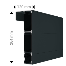 Sección de caja frontal - Pérgola Vision